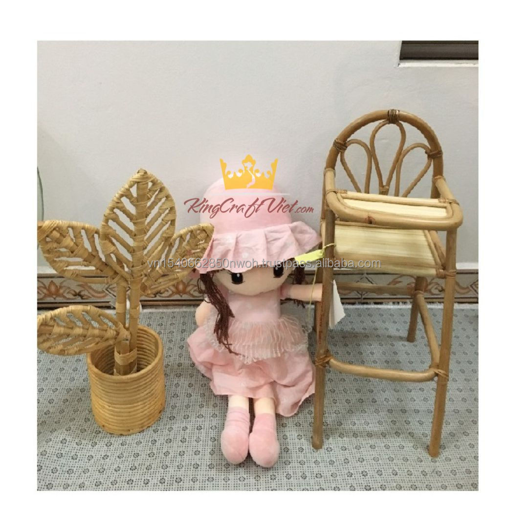 King Craft Viet Rattan Wicker  Doll Furniture Miniatures Baby Toys Stroller Chair Cribs Bed Home Decoration Vietnam