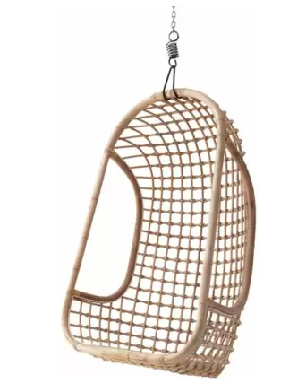 Vietnamese Manufacturer White rattan hanging chair patio swings egg chair hanging swing chair for Home Decor Furniture Garden