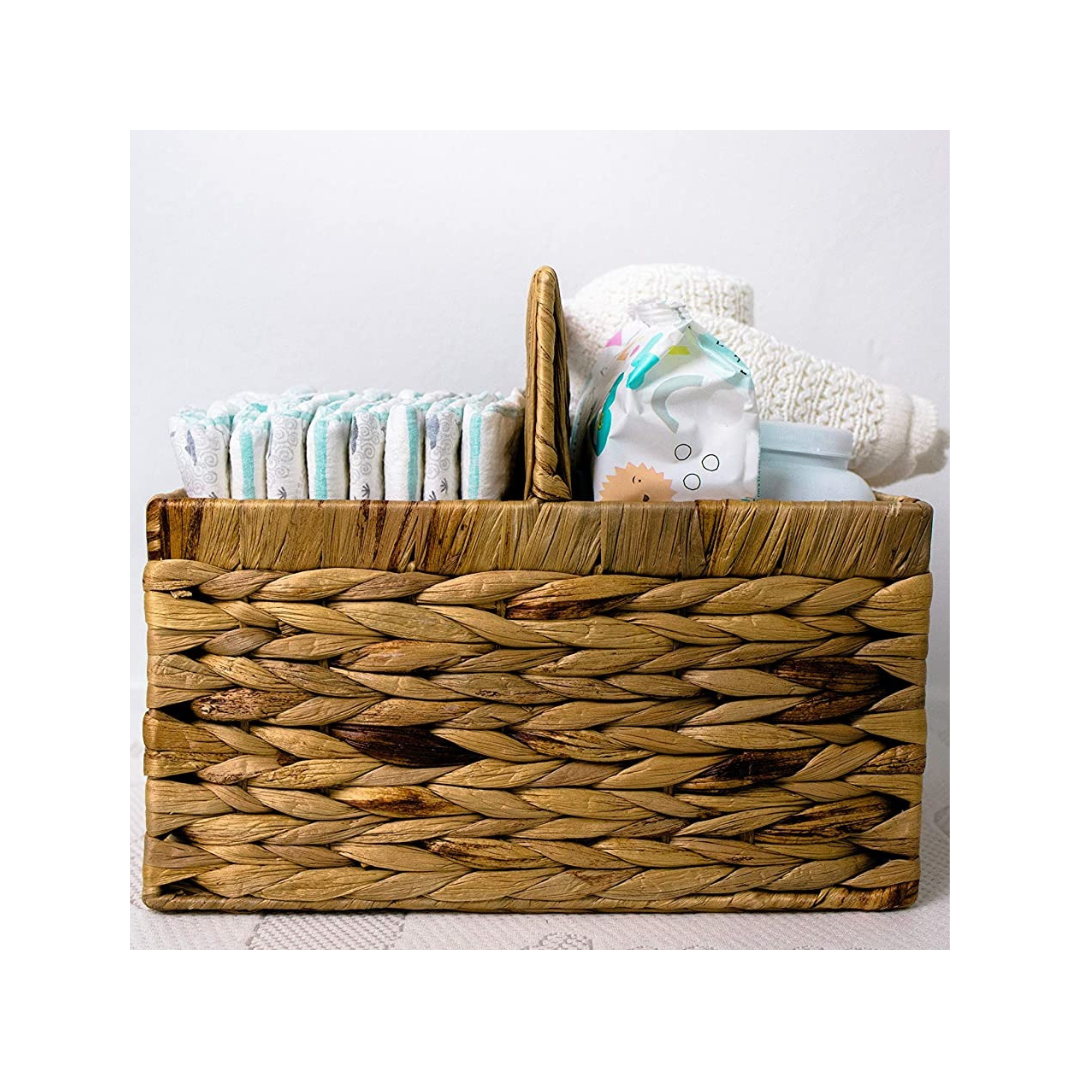 Water Hyacinth organizer for diaper caddy storage basket for babies safe storage water hyacinth utensil holder made in Vietnam