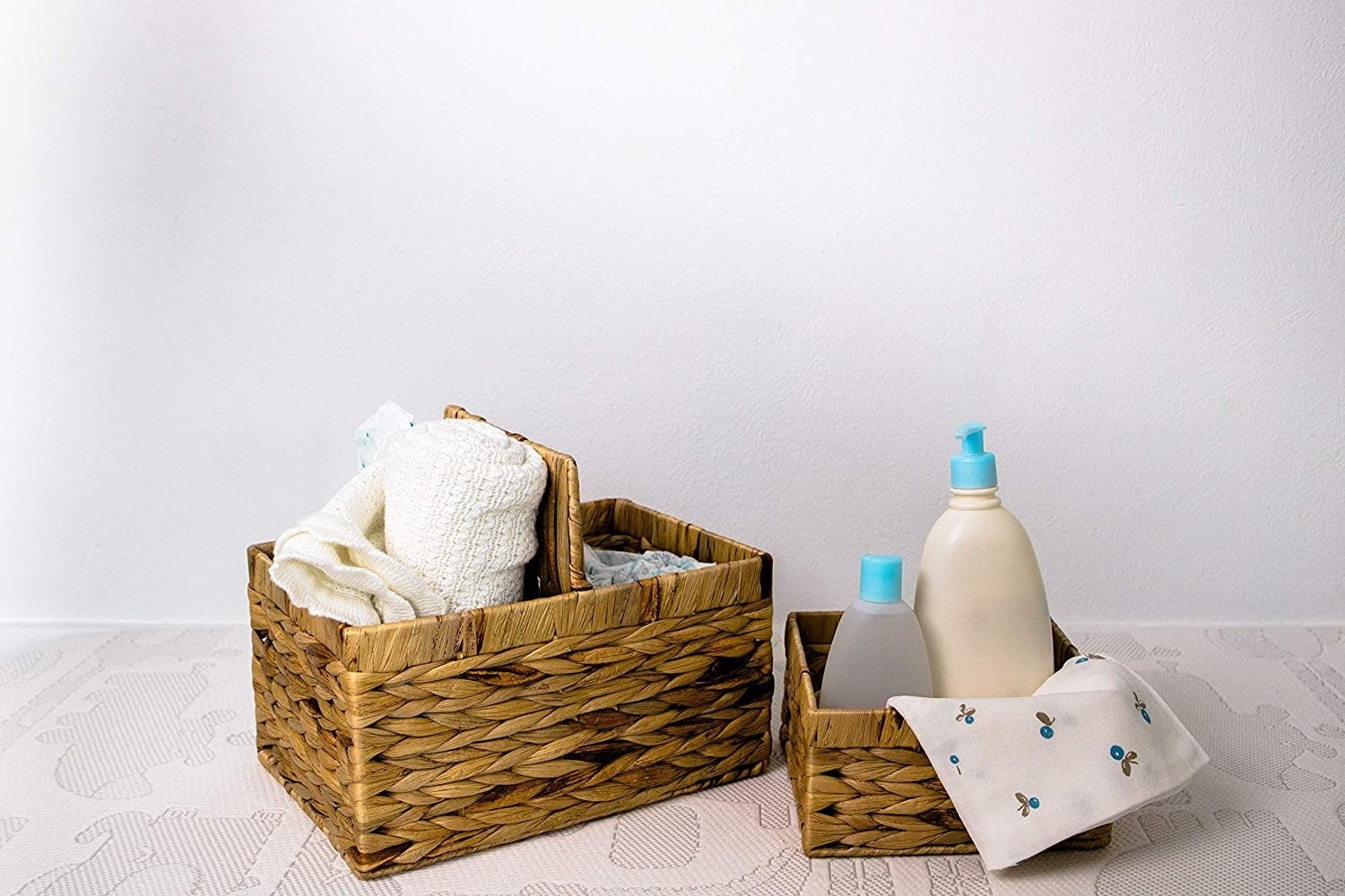 Water Hyacinth organizer for diaper caddy storage basket for babies safe storage water hyacinth utensil holder made in Vietnam