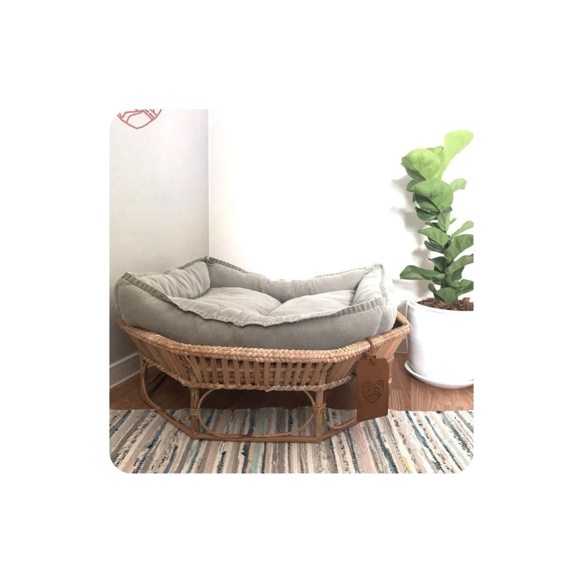 New Arrival Cute Natural Rattan Materials Pet Bed for Cat and Dog from Vietnam