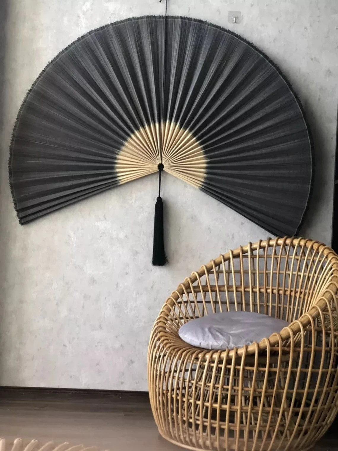 Wholesale Boho Large Decorative Fan Bamboo Fan For Home Decoration Living room Bedroom Bamboo Wall Hanging From Vietnam