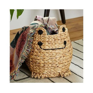 Frog Laundry Basket Sate for Children Storage Basket For Clothing Containing Water Hyacinth Basket