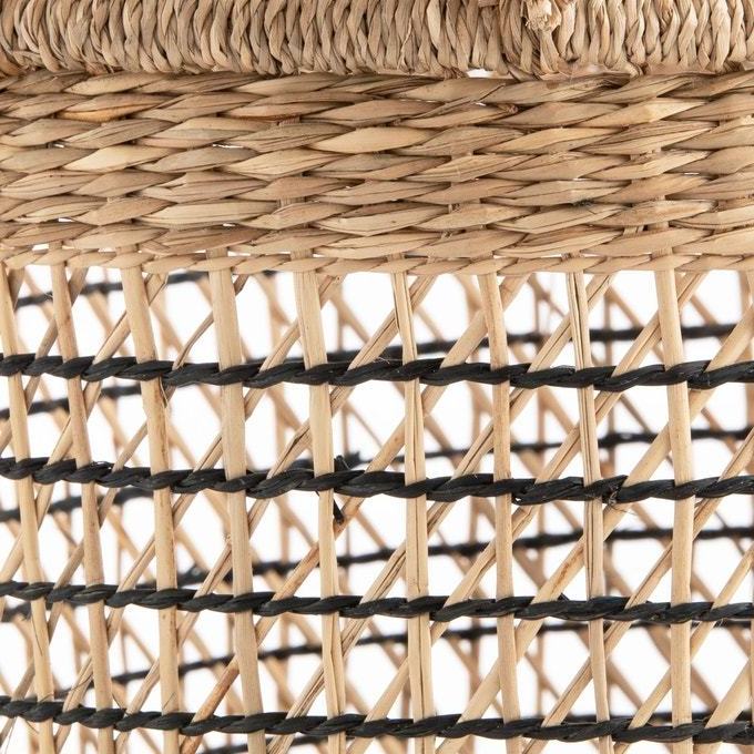 Rectangle Braided seagrass baskets with handles Natural straw holder basket rattan woven storage laundry basket Christmas gift