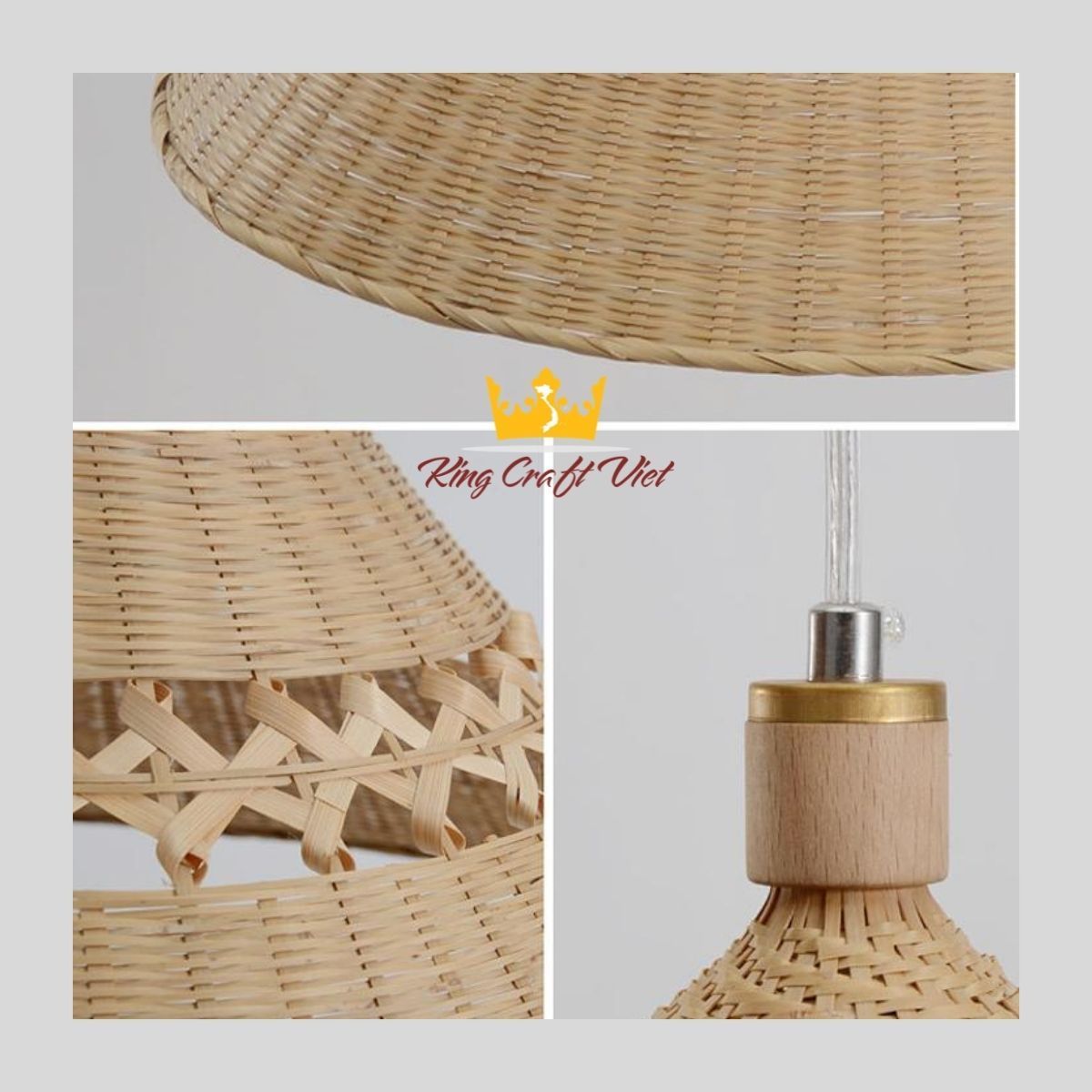 New Design Ceiling Lamp Handwoven Bamboo Rattan Lampshade Pendant Light Home Hotel Decoration Vietnamese Supplier