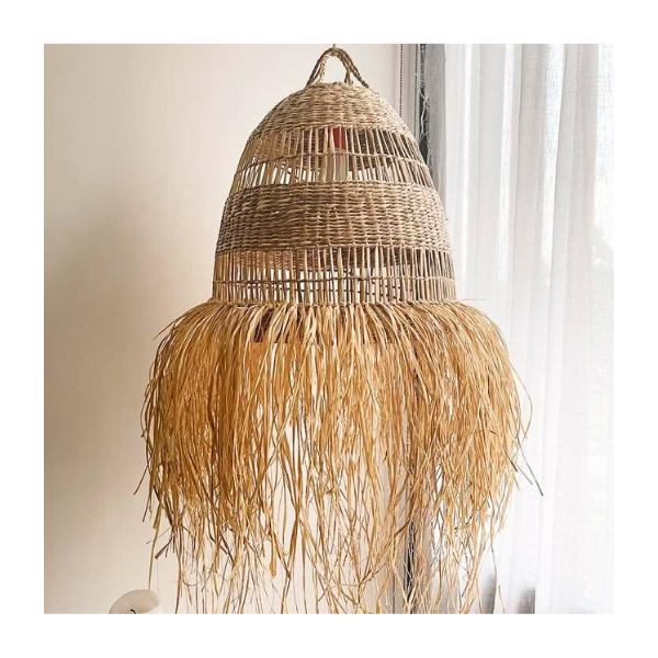 Handwoven Seagrass Lampshade Pendant Light Ceiling Lamp Lightening Lampshade Made by Vietnamese FBA Amazon