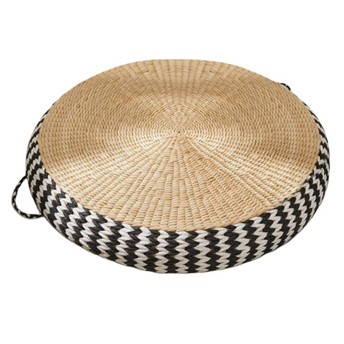 Wholesale Woven Ecofriendly Water Hyacinth Stool Cushion For Decoration Vietnam braided pouf handwoven Seagrass Seat Ottoman