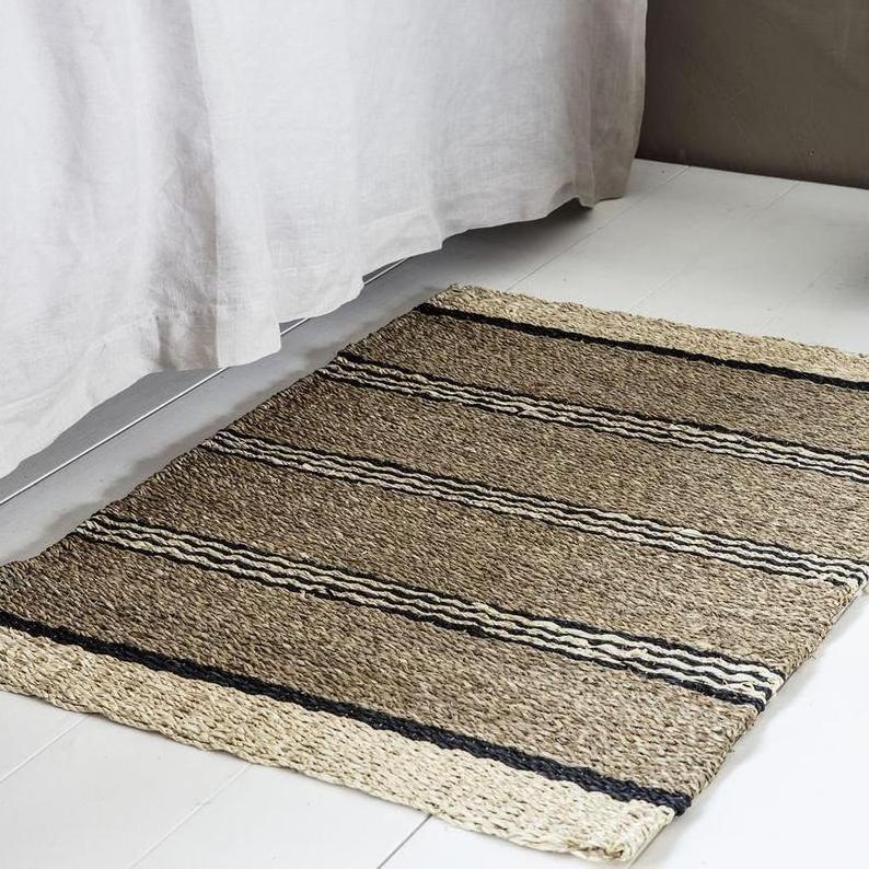 Handwoven Rectangle Seagrass Rug Runner Doormat Natural Fiber Bohemian Carpet Turkish Rug made in Vietnam Living Room Vintage