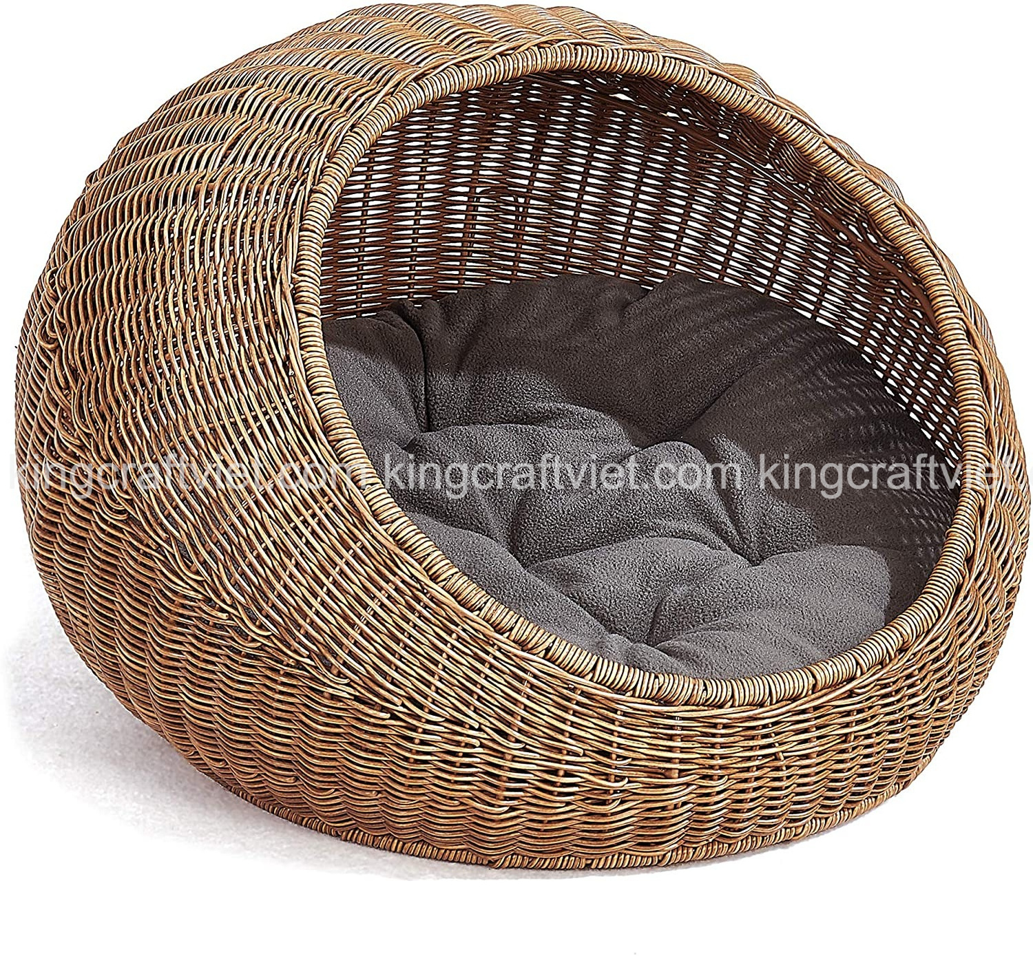 Luxury Style Lovely Round Rattan Pet Bed Cat Bed for Pet High Quality Eco-friendly Vietnam Supplier