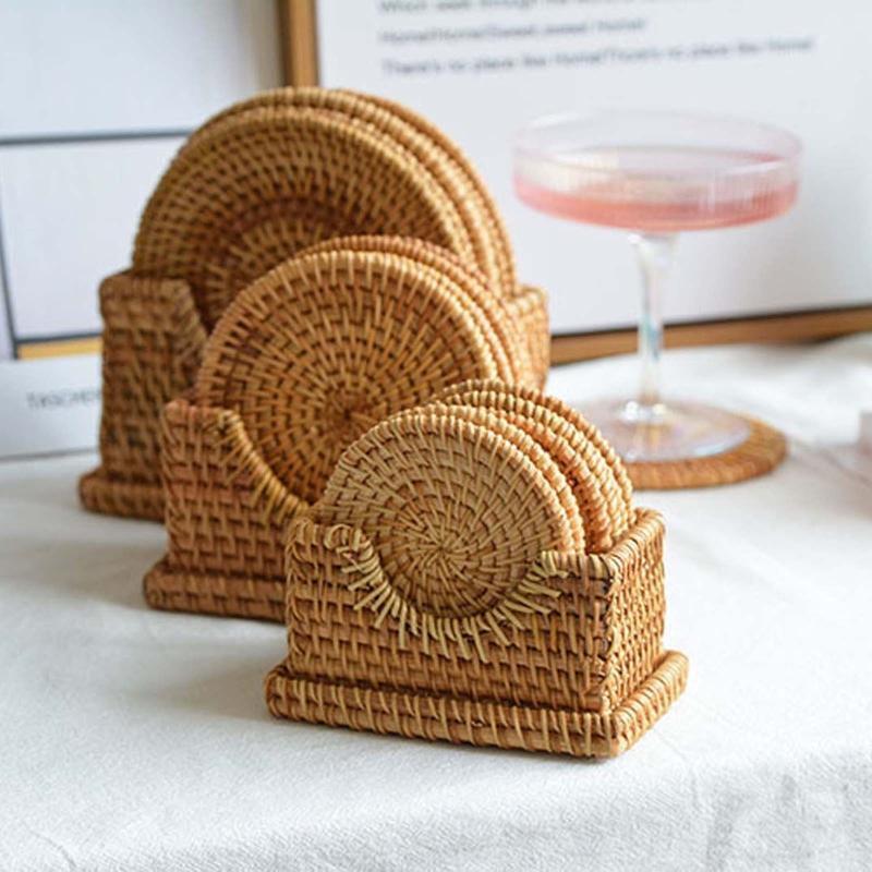 Wholesaler Round Rattan Placemat Rattan Charger Plate Table Dinner Decor Placemat Coaster Made in Vietnam ODM/OEM