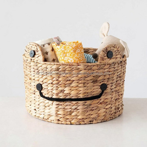 Frog Shape Basket for Laundry Storage Water Hyacinth Basket Safety for Children Wholesale Price