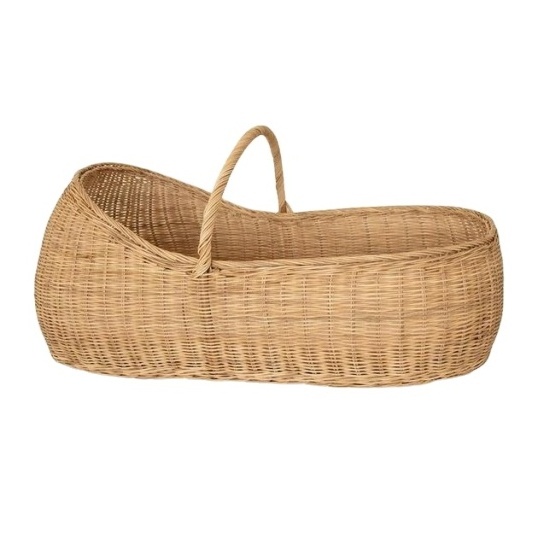 Wholesale Woven Natural Rattan Baby Diaper Changing Basket With Thick Foam Mattress Pad for Baby Changing Basket from Vietnam