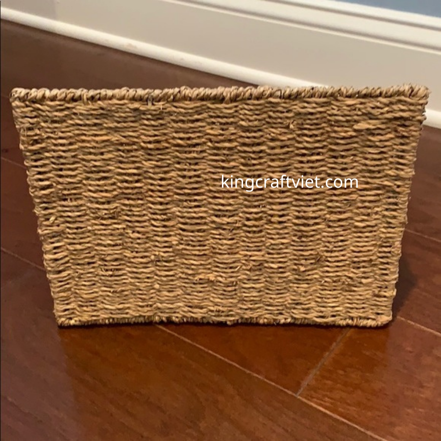 Wholesale Utilities Boho 100% Naturak Seagrass Storage Box Magazine Organizer Cane Magazine Rack for Wall made in Vietnam