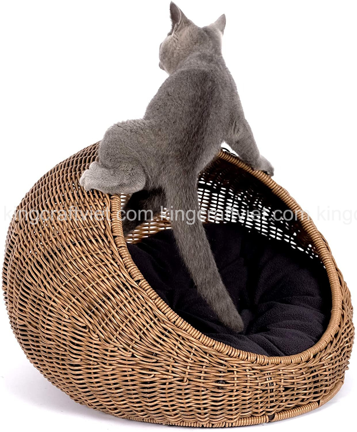 Luxury Style Lovely Round Rattan Pet Bed Cat Bed for Pet High Quality Eco-friendly Vietnam Supplier