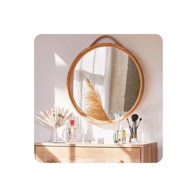 High Quality Vietnam Natural Rattan Mirror Vintage Hanging Wall Decor for Home and Restaurant