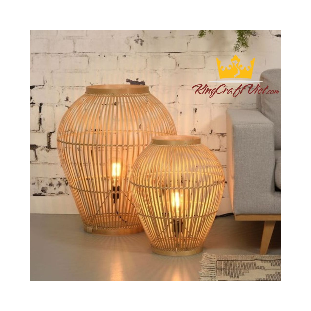 Best Choice Bamboo Table Lamp Woven 100% Bamboo Lantern Rustic Indoor Lamp Minimalism Bedroom Bedside Light made in Vietnam