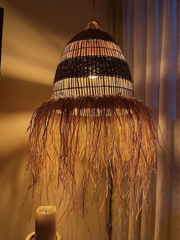 Handwoven Seagrass Lampshade Pendant Light Ceiling Lamp Lightening Lampshade Made by Vietnamese FBA Amazon