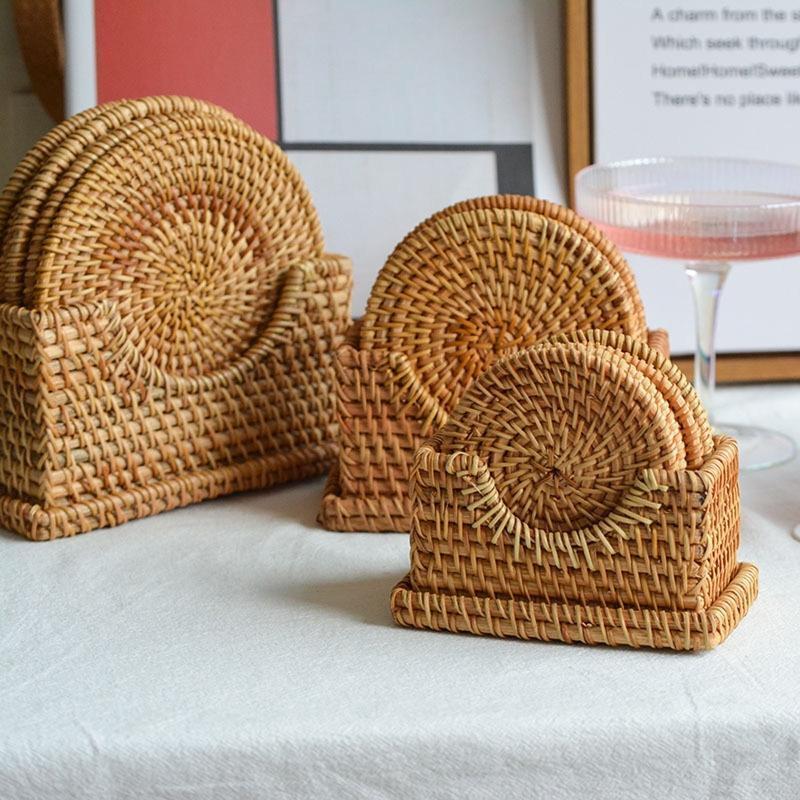 Wholesaler Round Rattan Placemat Rattan Charger Plate Table Dinner Decor Placemat Coaster Made in Vietnam ODM/OEM