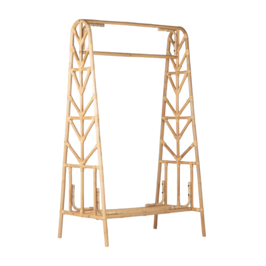 Customize Handicraft Furniture Rattan Hanging Clothes Racks Home Organize Clothes Standing Rack Made in Vietnam FBA Amazon