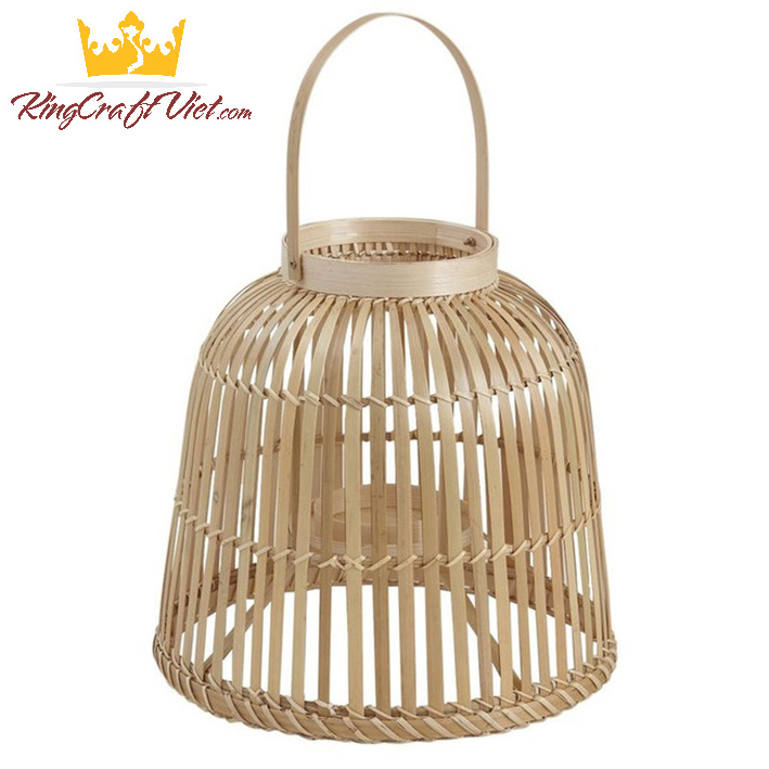 Minimalist Life Style Table Candle Holder Eco-Friendly Vietnam Traditional Handwoven Natural Bamboo Lantern Wholesale Decoration