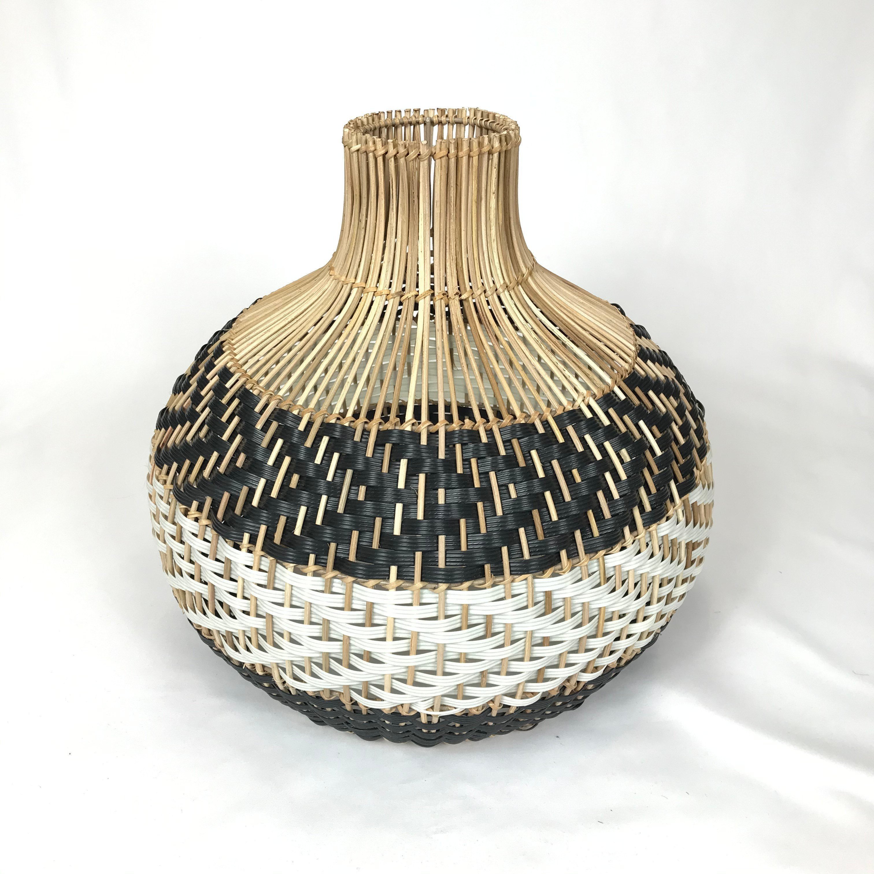 Natural White Blue Pendant Lamp Rattan Lampshade Lampshade Frames Wholesale Hanging Lamp for Decor Made by Vietnam FBA Amazon