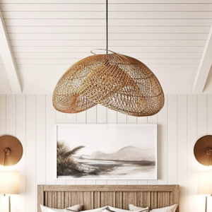 High Quality Rattan Pendant Light Lampshade Ceiling light for Sustainable Decor Farmhouse Coastal Luxe Rustic Boho Decor Style