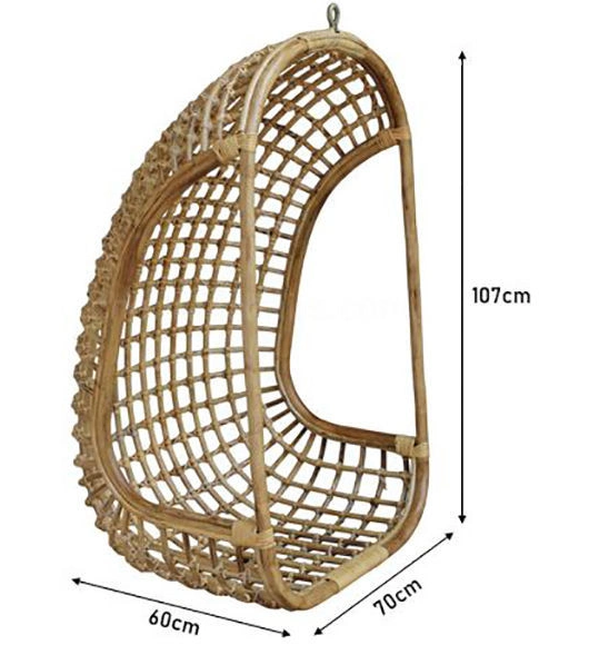 Vietnamese Manufacturer White rattan hanging chair patio swings egg chair hanging swing chair for Home Decor Furniture Garden