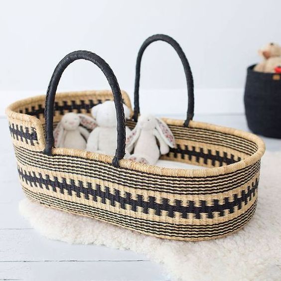 Hot Trend Seagrass Moses Baby Basket Baby Changing Basket Baby Doll Basket For Kids with Sturdy Handles Mom Gift From Vietnam