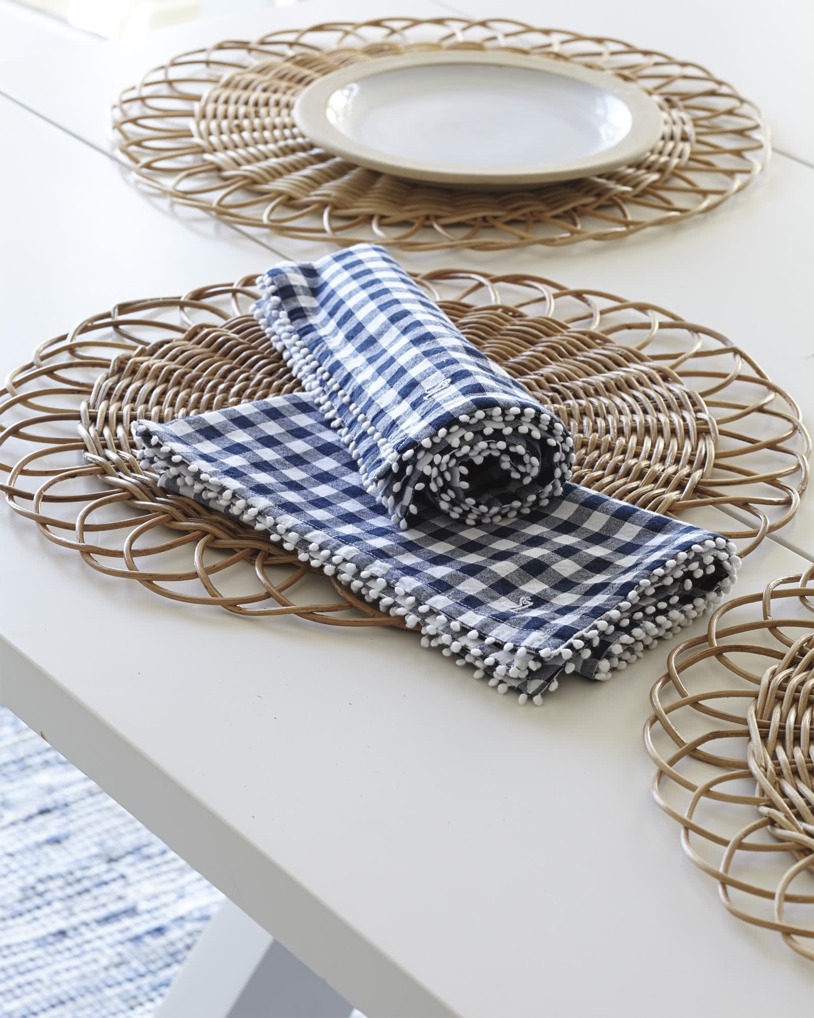 Natural Rustic Rattan Placemat Table Mats Pad Woven Vintage Charger Plates Round Seagrass Placemats for Wedding Table Decoration