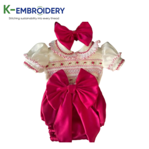 Beautiful Smocked Embroidery dress smocked bodysuit high-quality smocked clothing, girls dresses, children's clothing