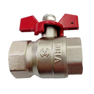 Good Market brass ball valve double female butterfly handle brass ball valve 1 inch