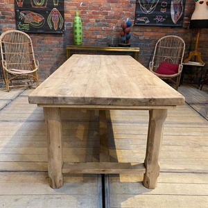 French country furniture industrial style rustic recycled  table rustic natural wood dining table from Viet Nam Pine Acacia Oak