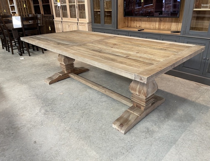 French country furniture industrial style rustic recycled  table rustic natural wood dining table from Viet Nam Pine Acacia Oak