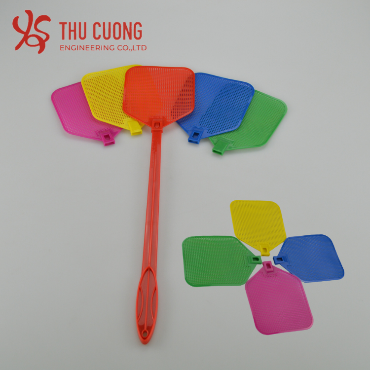 plastic fly catcher swatter Reusable Light weight very easy use Colorful Eco-friend Non-toxic Cheap long handle kitchen control