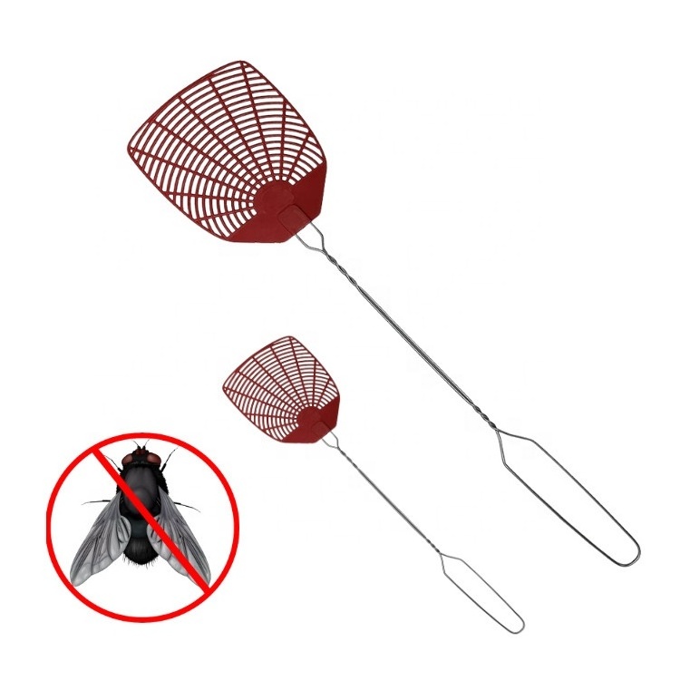 Fly Swatter Extra Long Metal Wire Handle Convenient for Hanging Indoor Outdoor Flexible Kill Insects Safe For Kids and Pets