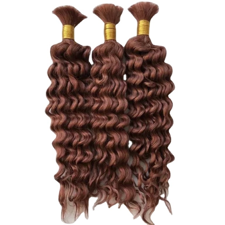 Bulk Deep Wave Hair Extensions 100% Vietnamese Human Hair Available in 8-32 Inches No Genius Weft Virgin Hair