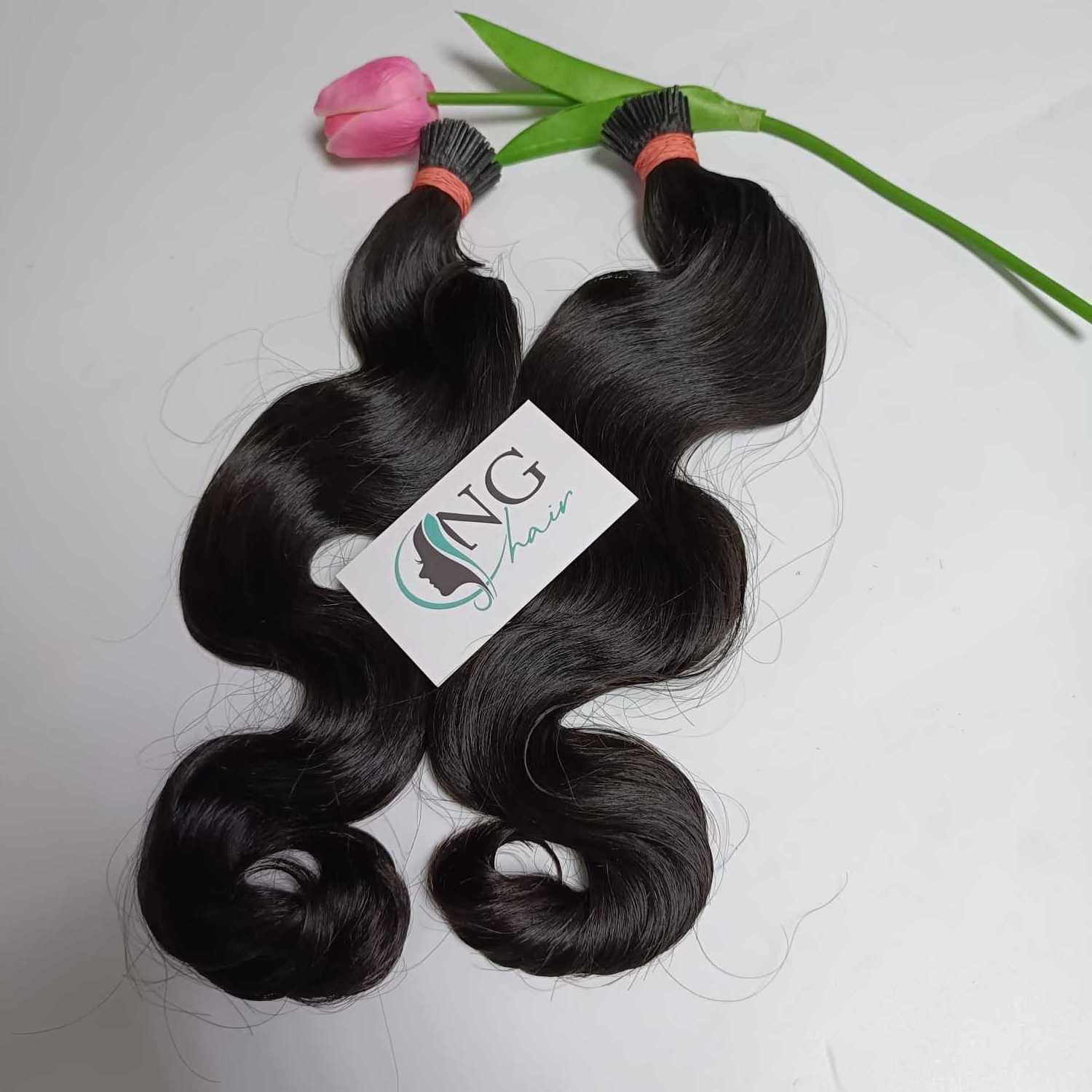 Best Selling From 100% Vietnamese Human Virgin Hair Body Wave I Tip Hair Extensions No Genius Weft By NGHair Length 8 -32 Inches