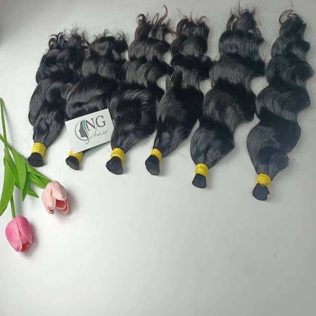 Wholesale Natural Wave Bulk Hair Extensions Customized Color No Genius Weft From Vietnamese Virgin Hair