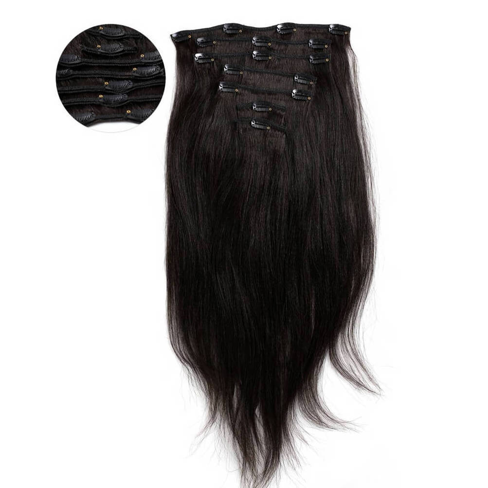 100% Vietnamese Hair Straight Clip-In Hair Extensions With Virgin Human Hair Customized Colo No Genius Weft