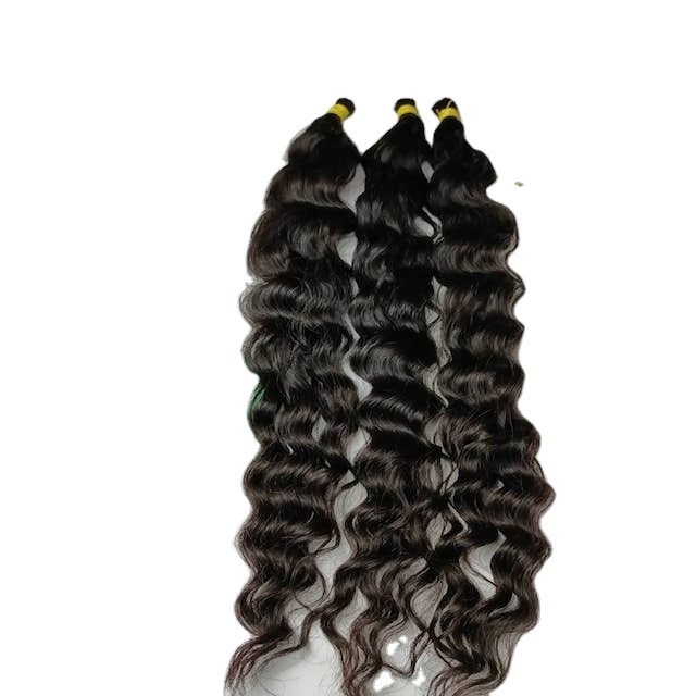 Hot Item Natural Wave Bulk Hair Extensions Natural Color No Genius Weft From Vietnamese Virgin Hair Extensions For Women