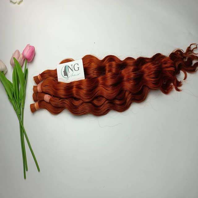 Hot Item Natural Wave Bulk Hair Extensions Natural Color No Genius Weft From Vietnamese Virgin Hair Extensions For Women