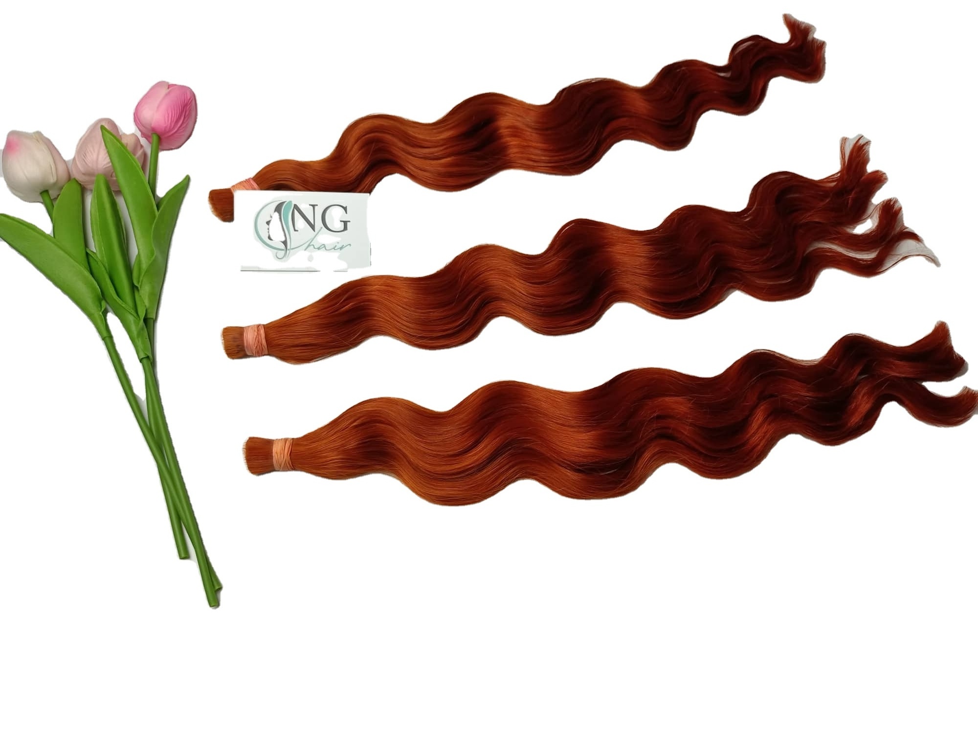 Hot Item Natural Wave Bulk Hair Extensions Natural Color No Genius Weft From Vietnamese Virgin Hair Extensions For Women