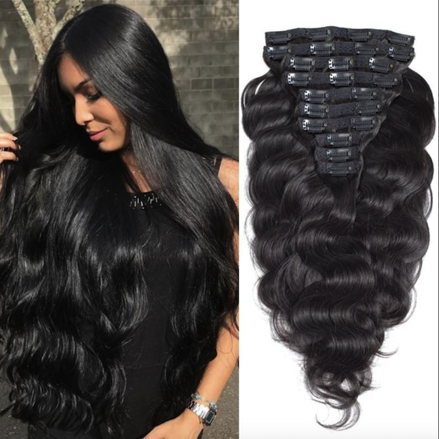 Great Deal Wavy Hair Clip In Hair Extensions No Genius Weft 100% Vietnamese Virgin Human Hair Natural Color