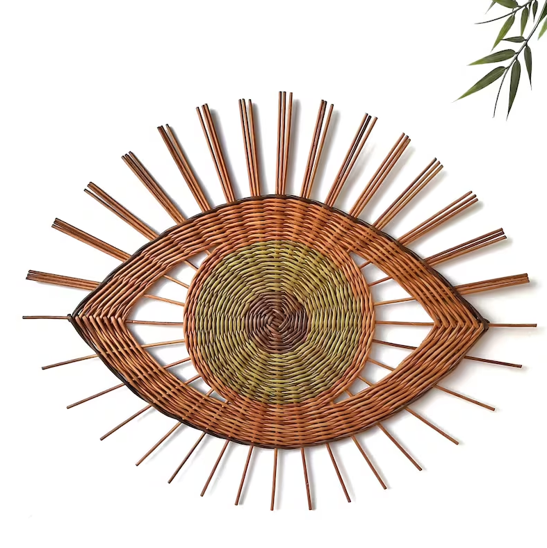 Impressive 2023 Style Natural Weaving Christmars All seeing eye wall decor wall art for Home Made in Vietnam