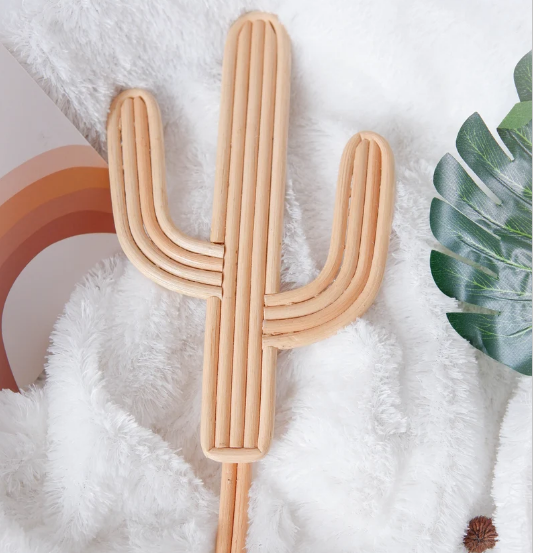 Impressive Hot Fashion Natural Handmade Rattan Wall Cactus Wall Hook Hanger Used in The Kitchen Made in Vietnam