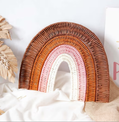 High quality Eco-friendly Wicker Baby Girl Nursery Shelf Rainbow Luxury Decor 2023 made in Vietnam