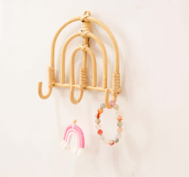 New design rattan woven Rattan Rainbow Hook, Rattan Nursery Wall Hook clothes hangers from Vietnam handwicker