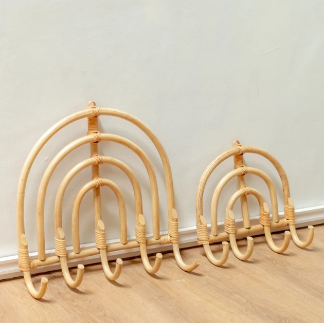 A wholesale Round Woven Rattan Coat Hooks Hooks Beige from Vietnam Factory Nursery for Wall Decor Vietnam