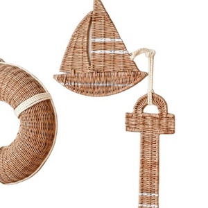 Best Selling products BOHO Wicker rattan nursery Set of Nautical Style Anchor,life buoy,Boat for Bedroom Made in Vietnam