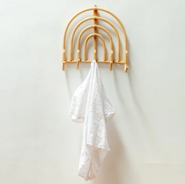 A wholesale Round Woven Rattan Coat Hooks Hooks Beige from Vietnam Factory Nursery for Wall Decor Vietnam